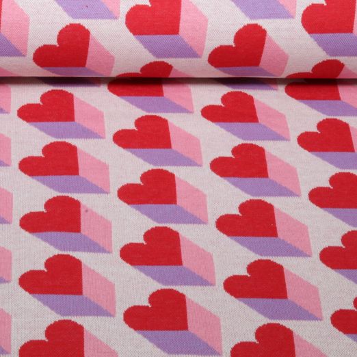 Jersey jacquard bio - HHL Queen of Heart Royal Love Shadows Beige Jersey jacquard bio - HHL Queen of Heart Royal Love Shadows Beige