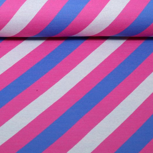 Jersey jacquard bio - HHL Queen of Heart Royal Candy Stripes Rose vif Jersey jacquard bio - HHL Queen of Heart Royal Candy Stripes Rose vif