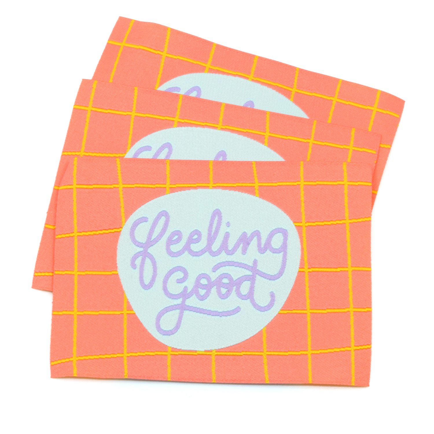 Étiquette tissée XL - Feeling Good - 60 x 80 mm-1 Étiquette tissée XL - Feeling Good - 60 x 80 mm-1