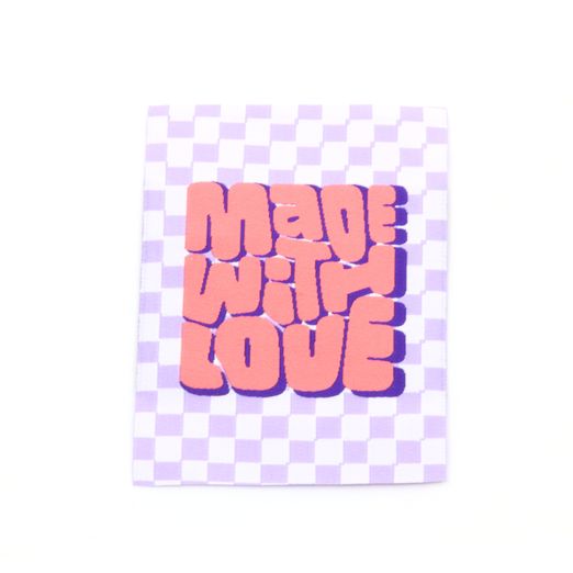 Étiquette tissée XL - With Love - 60 x 80 mm Étiquette tissée XL - With Love - 60 x 80 mm