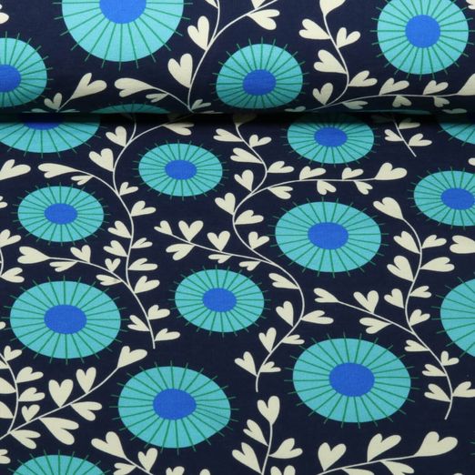 Sweat d'été bio - HHL Queen of Hearts Court Garden Bleu marine