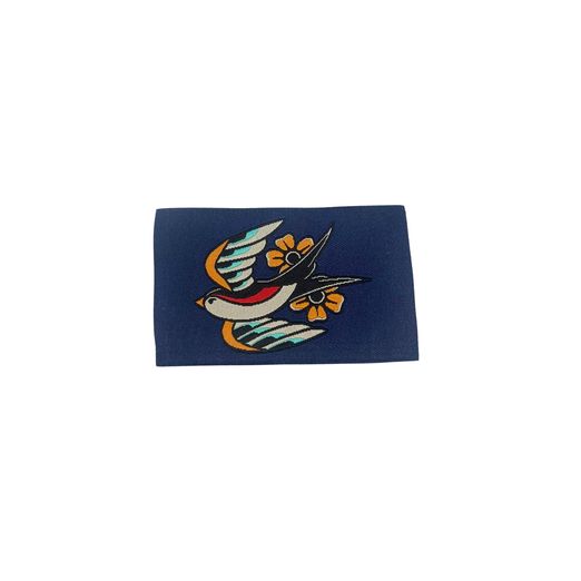 Étiquette tissée - Tattoo hirondelle - 57 x 38 mm