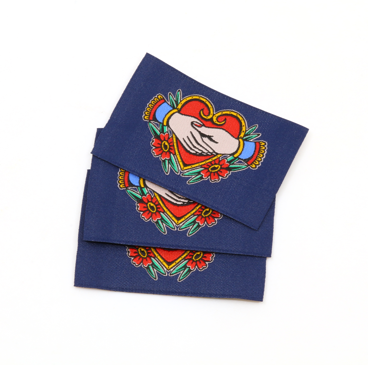 Étiquette tissée - Tattoo Coeur - 57 x 38 mm-1 Étiquette tissée - Tattoo Coeur - 57 x 38 mm-1