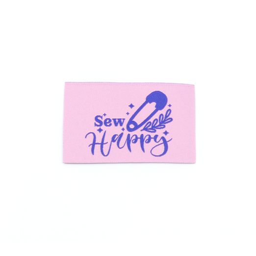 Étiquette tissée - Sew happy - 57 x 38 mm