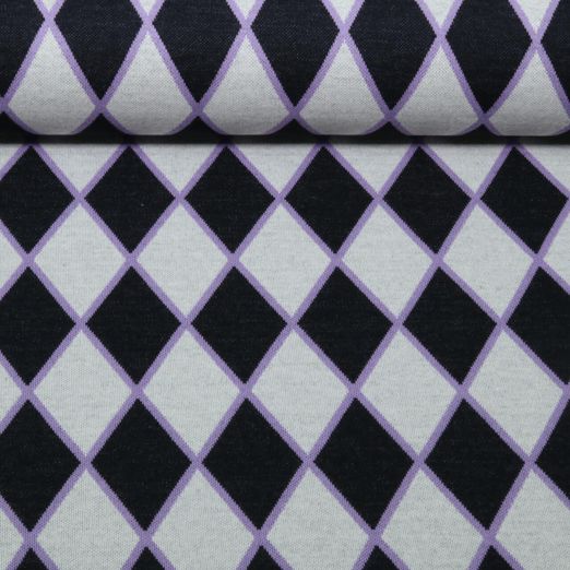 Jersey jacquard bio - HHL Queen Of Hearts Harlequin Hearts Noir