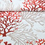 Cretonne de coton - Corail Ecru Rouge