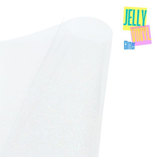 Jelly Vinyl Glitter - 30 x 135cm - transparent
