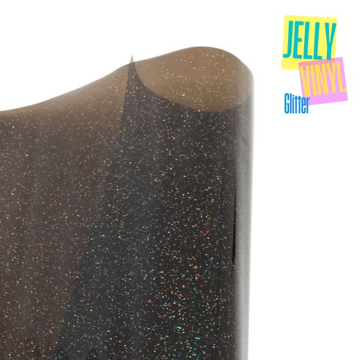 Jelly Vinyl Glitter - 30 x 135cm - schwarz