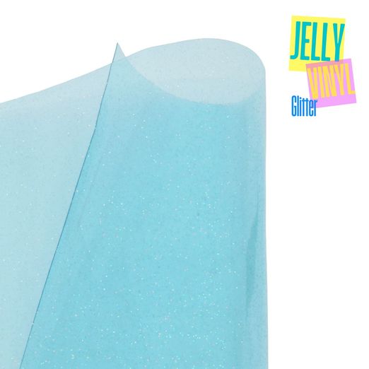 Jelly Vinyl Glitter - 30 x 135cm - aqua