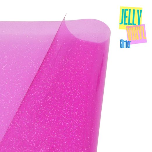 Jelly Vinyl Glitter - 30 x 135cm - pink