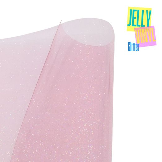 Jelly Vinyl Glitter - 30 x 135cm - rosa