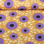 Gaze de coton bio Lisse - HHL Queen Of Hearts Court Garden Jaune