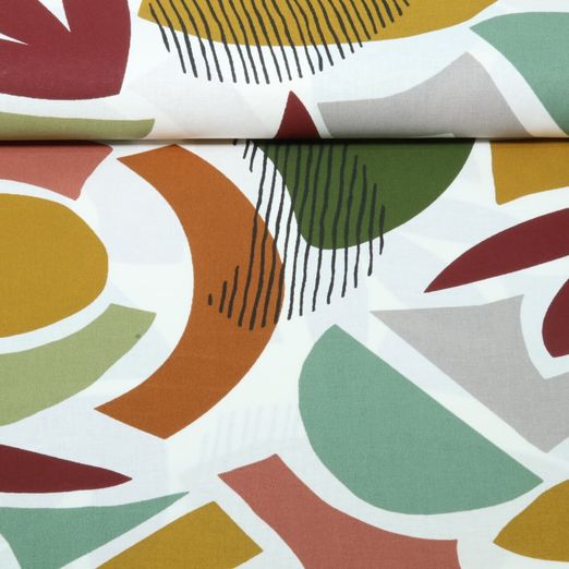Cretonne de coton - formes abstraites Multicolore Cretonne de coton - formes abstraites Multicolore