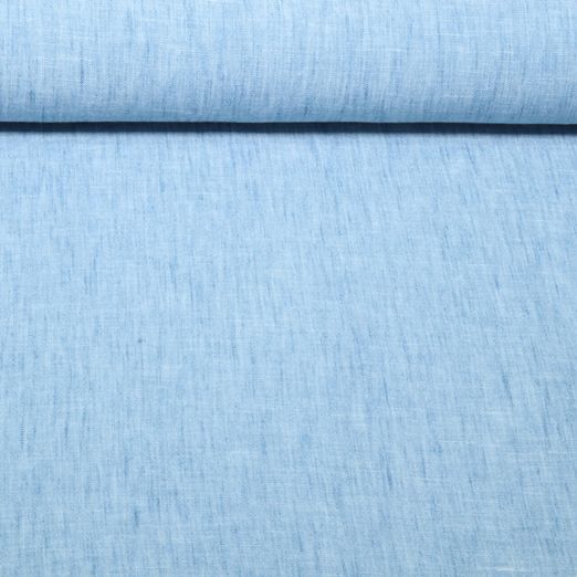 Tissu robes et blouses - aspect lin Mélange Bleu clair