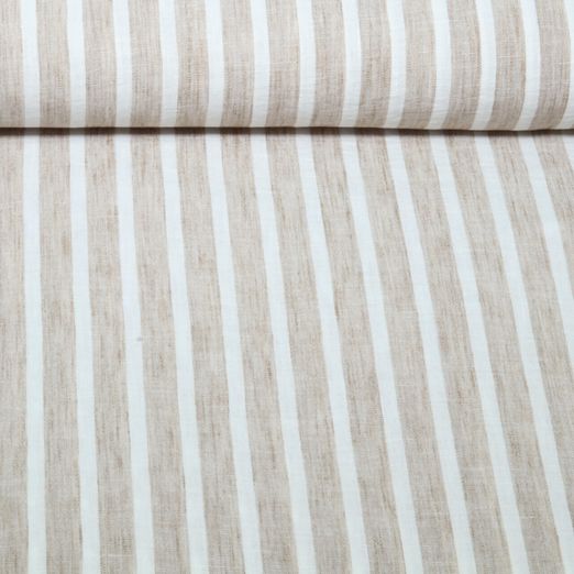 Blusen- & Kleiderstoff - Leinenoptik Melange Streifen Beige Blusen- & Kleiderstoff - Leinenoptik Melange Streifen Beige
