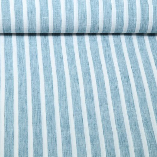 Blusen- & Kleiderstoff - Leinenoptik Streifen Melange Hellblau Blusen- & Kleiderstoff - Leinenoptik Streifen Melange Hellblau