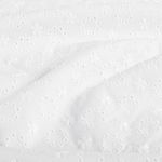 Voile de coton - Broderie cercles fleurs Blanc