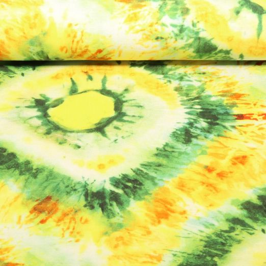 Viskosejersey - Digitaldruck Batik Kreise Grün Viskosejersey - Digitaldruck Batik Kreise Grün