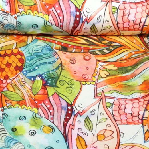 Jersey de viscose - Impression digitale Multicolore