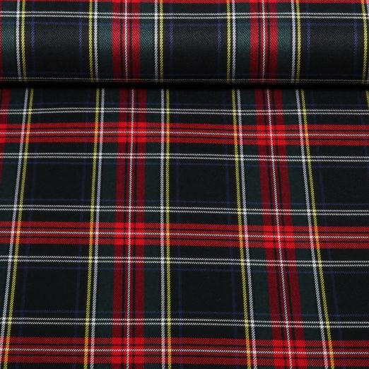 Tissu pantalon - Tartan gabardine Noir Rouge