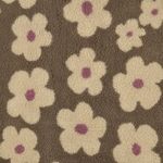 Teddyfleece - Blumen Grün Taupe