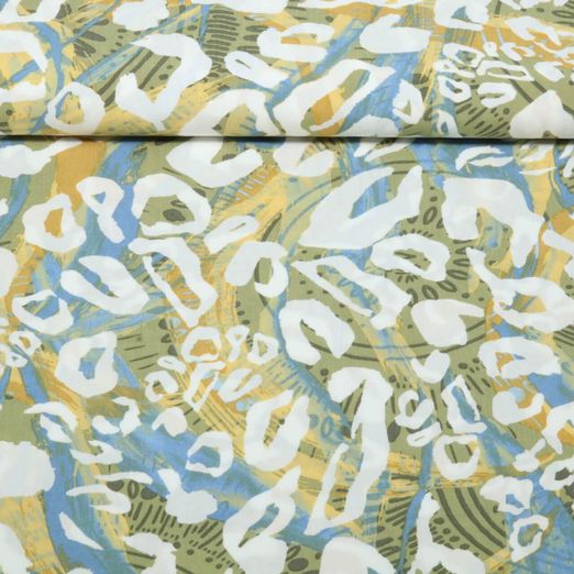 Viscose Popleine - Léopard Abstrait Kaki