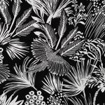 Viscose - Rayon Slub Stretch Leaf Mix Preto Branco