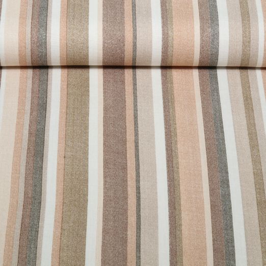 Viscose - Rayon Slub Stretch mélange de rayures Beige