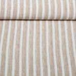 Tissu robes et blouses - Aspect lin rayures Beige Tissu robes et blouses - Aspect lin rayures Beige