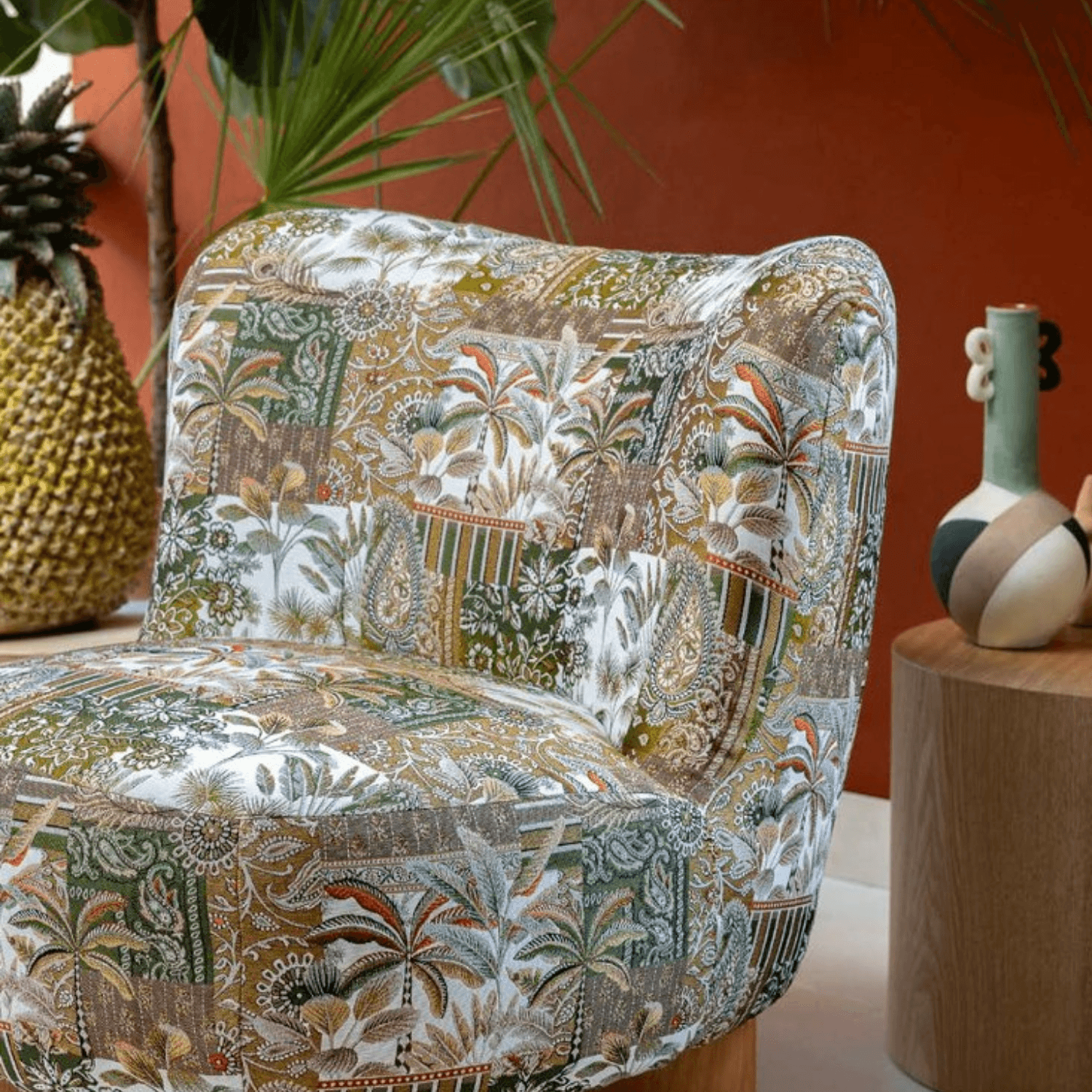 Toile canevas Jacquard - Orient Kaki-1 Toile canevas Jacquard - Orient Kaki-1