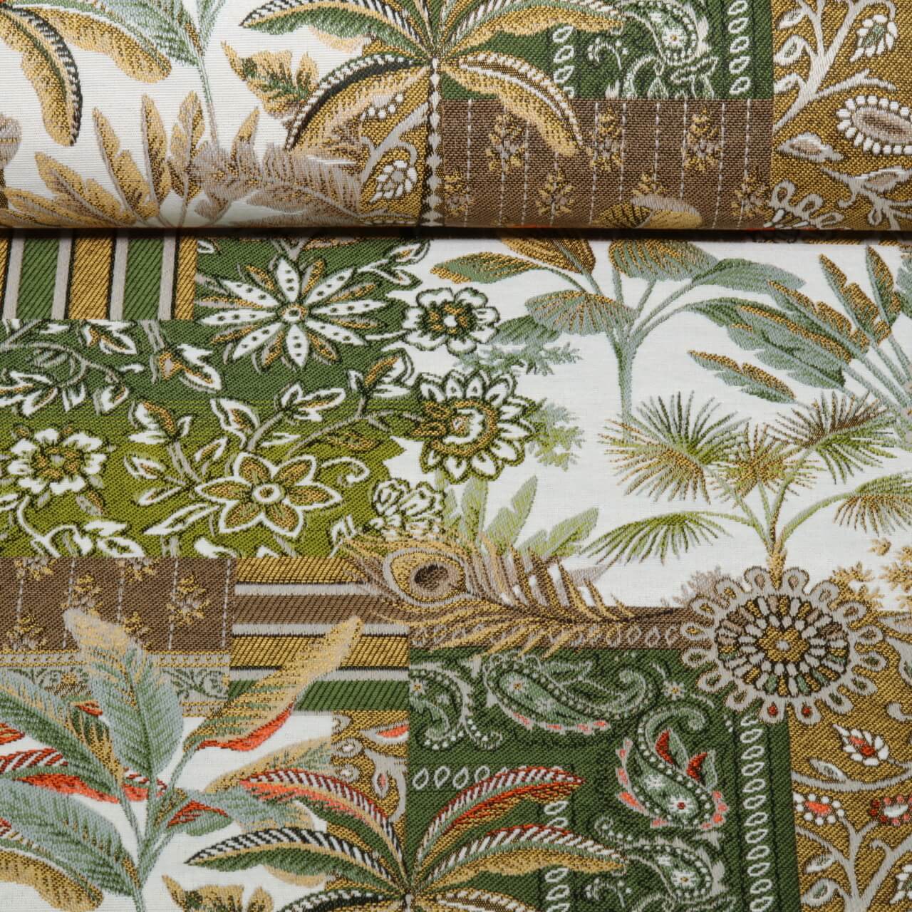 Toile canevas Jacquard - Orient Kaki-0 Toile canevas Jacquard - Orient Kaki-0