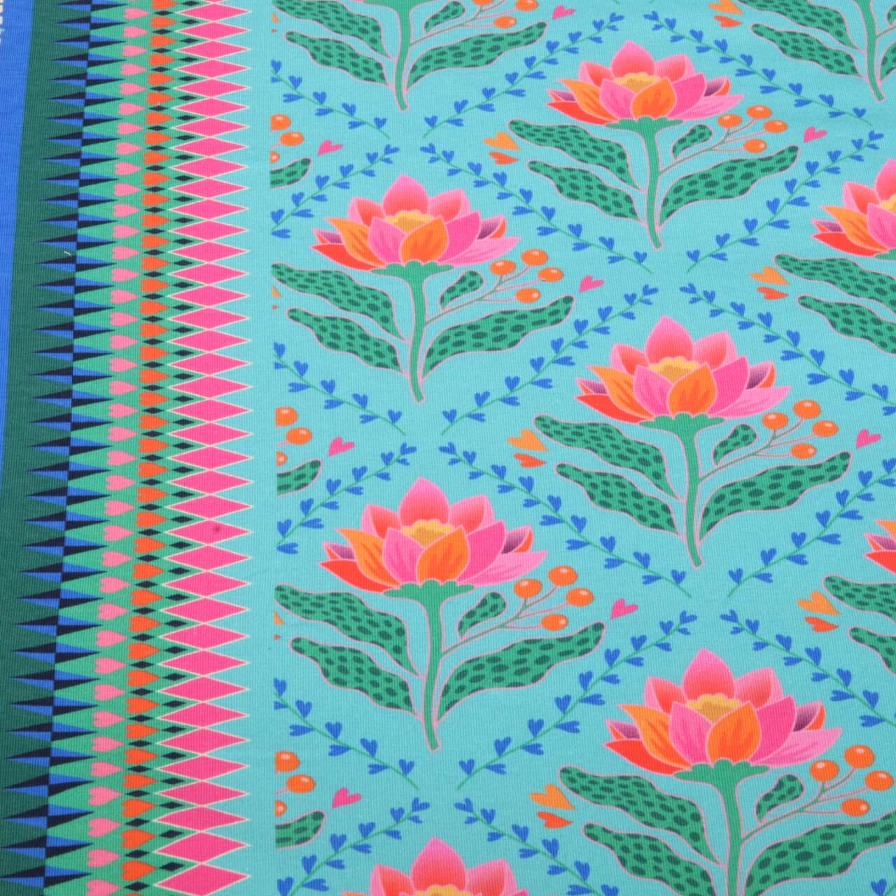 Bio Sommersweat - HHL Queen of Hearts Court Lotus Royal Türkis-1 Bio Sommersweat - HHL Queen of Hearts Court Lotus Royal Türkis-1
