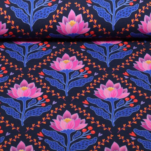 Sweat d'été bio - HHL Queen of Hearts Lotus Royal Bleu marine