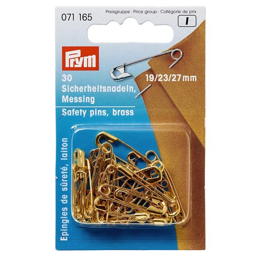 PRYM Sicherheitsnadeln 19/23/27 mm - goldfarbig - 30 Stück