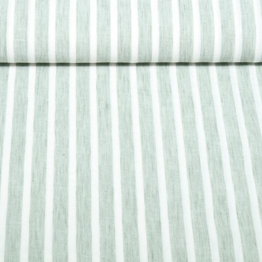 Tissu robes et blouses - aspect lin rayures Vert Mélange Tissu robes et blouses - aspect lin rayures Vert Mélange