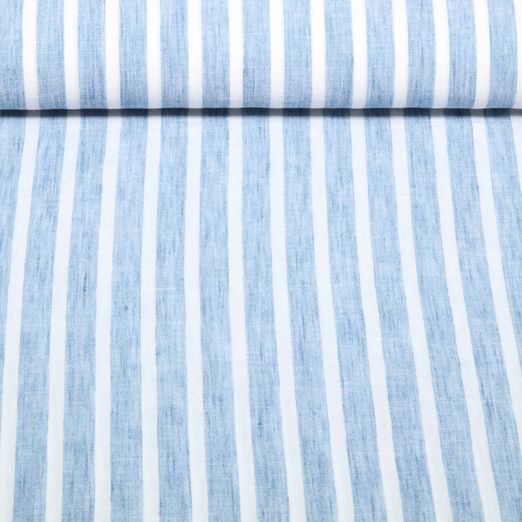 Tissu robes et blouses - aspect lin rayures Mélange Bleu clair Tissu robes et blouses - aspect lin rayures Mélange Bleu clair