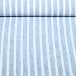 Tissu robes et blouses - aspect lin rayures Mélange Bleu clair
