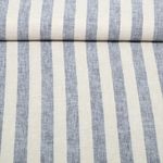 Baumwoll-Leinen - Streifen Beige Navy Garngefärbt Baumwoll-Leinen - Streifen Beige Navy Garngefärbt