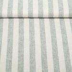 Lin de coton - Rayures Beige Vert Teint dans la masse Lin de coton - Rayures Beige Vert Teint dans la masse