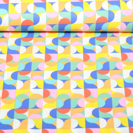 Coton tissé Retro Jaune Multicolore Coton tissé Retro Jaune Multicolore
