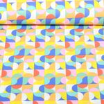 Coton tissé Retro Jaune Multicolore Coton tissé Retro Jaune Multicolore