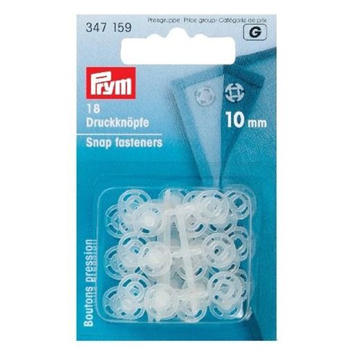 PRYM Annähdruckknöpfe - transparent - 10mm - 18 Stück PRYM Annähdruckknöpfe - transparent - 10mm - 18 Stück
