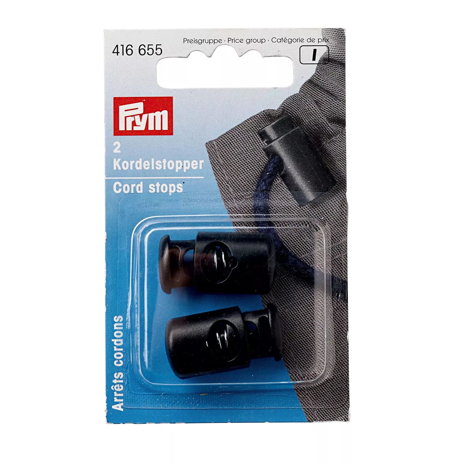 PRYM 1-Loch Kordelstopper - schwarz - 2 Stück-0 PRYM 1-Loch Kordelstopper - schwarz - 2 Stück-0
