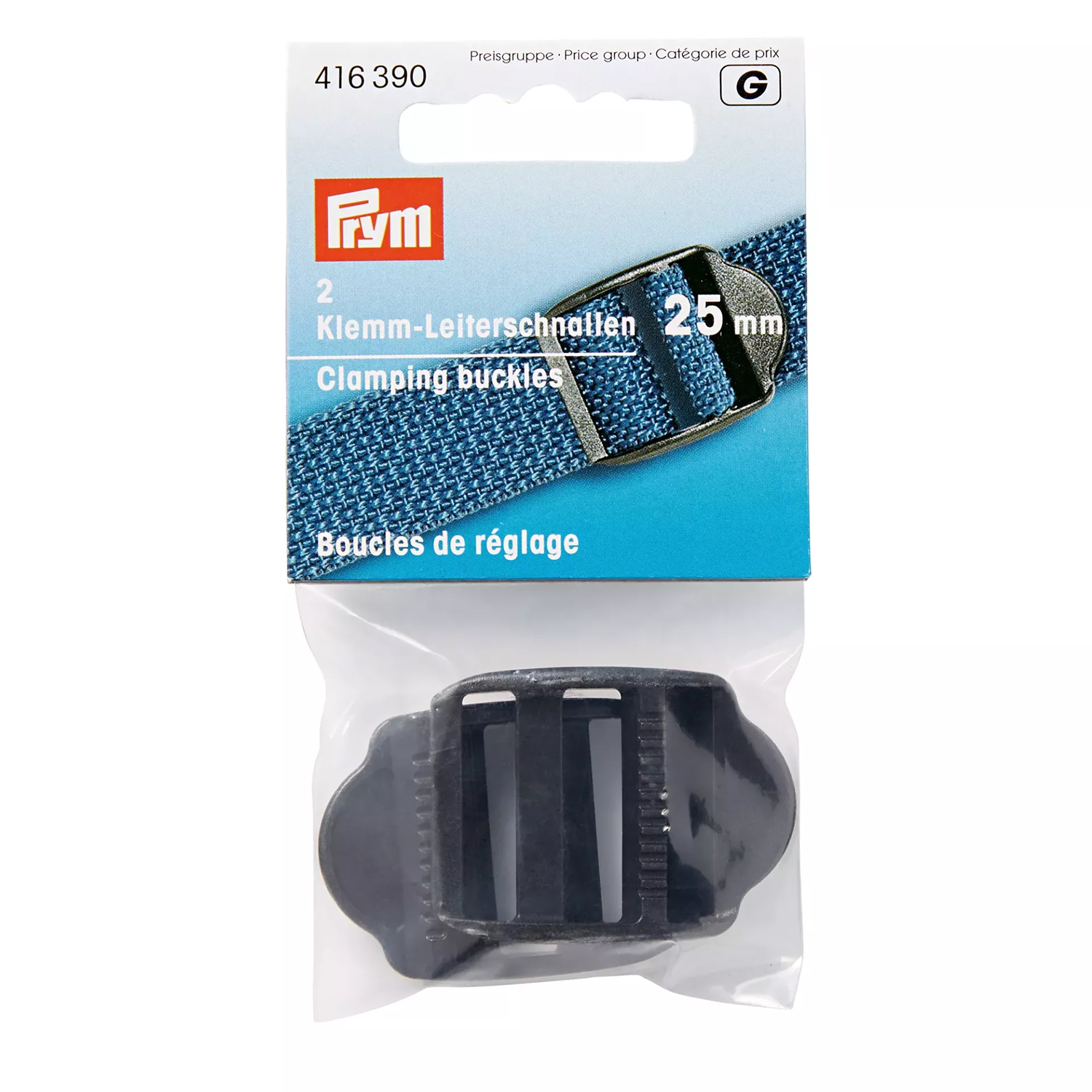 PRYM Klemmschnalle - 25mm - schwarz - 2 Stück-0 PRYM Klemmschnalle - 25mm - schwarz - 2 Stück-0