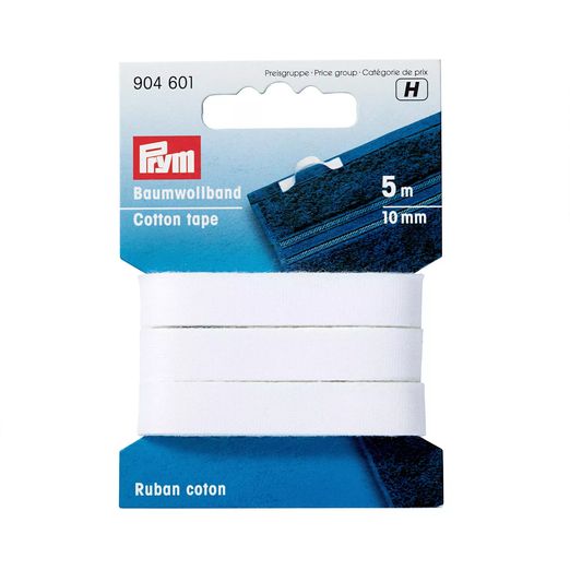 PRYM Baumwollband weiß - 10mm - 5m Länge PRYM Baumwollband weiß - 10mm - 5m Länge
