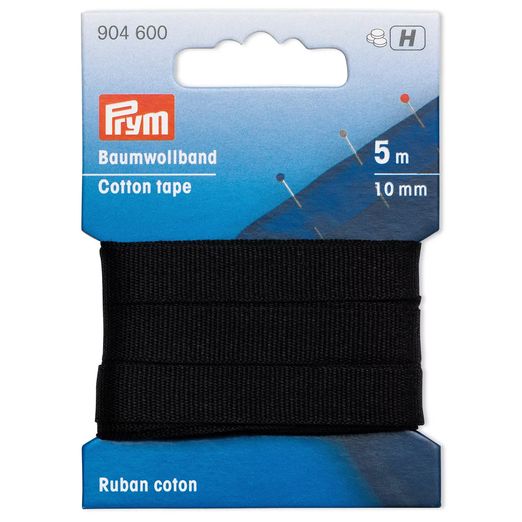 PRYM Baumwollband schwarz - 10mm - 5m Länge
