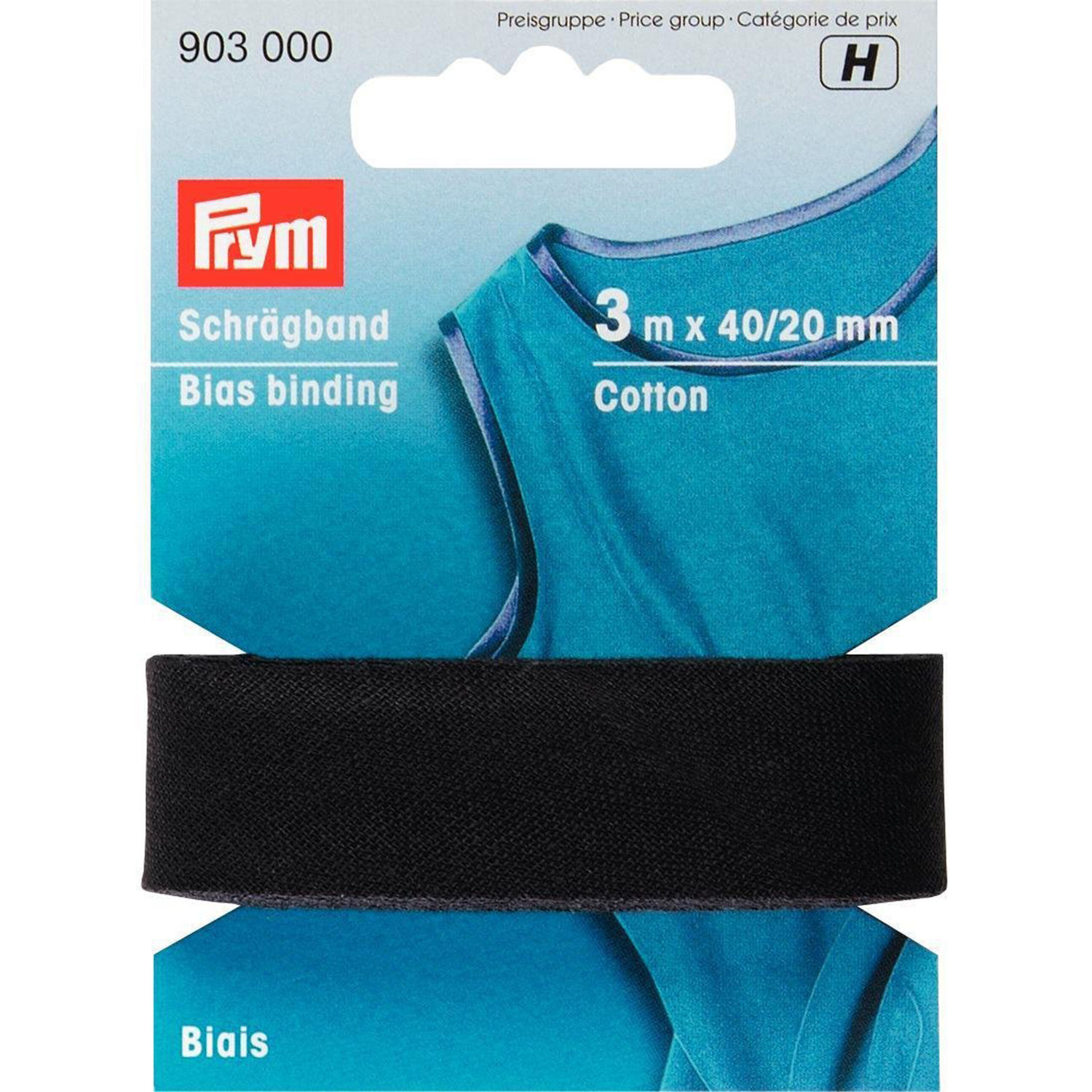PRYM Schrägband schwarz - 40/20mm - 3m Länge-0 PRYM Schrägband schwarz - 40/20mm - 3m Länge-0