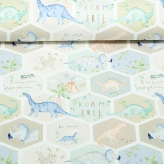 Jersey Little Jax - Digital Dinos Hexagon Ecru Jersey Little Jax - Digital Dinos Hexagon Ecru