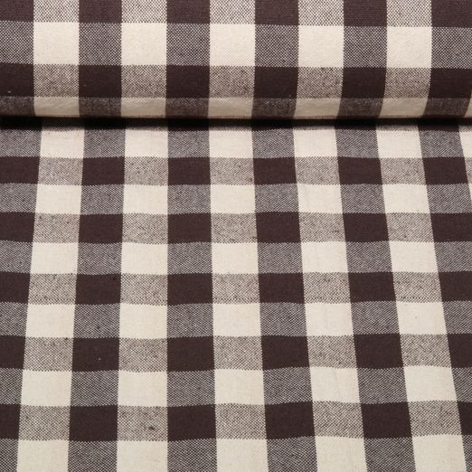 Coton tissé - Linge de cuisine carreaux Beige Marron café Coton tissé - Linge de cuisine carreaux Beige Marron café
