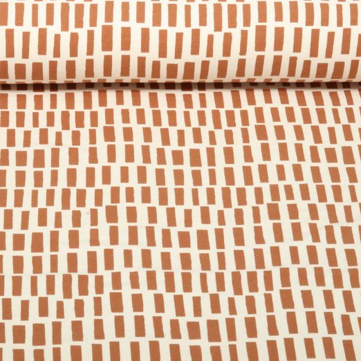 Jersey bio Natural - Rectangles géométriques Naturel Rouille